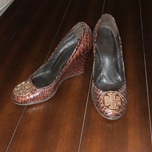 Tory Burch Snakeskin Wedge